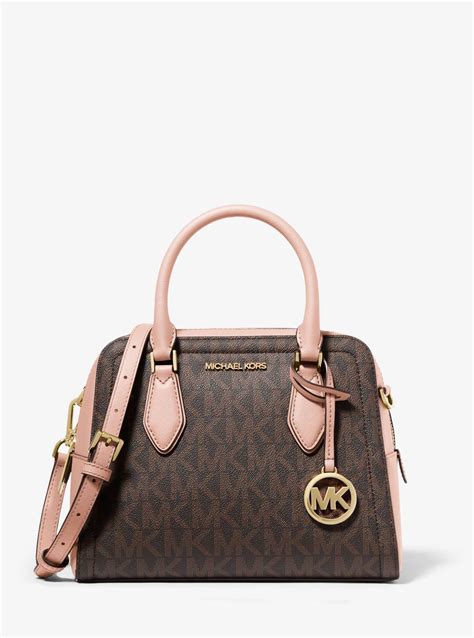 michael michael kors ayden medium logo and faux leather satchel|Michael Kors Ayden Medium Logo and Faux Leather Satchel.